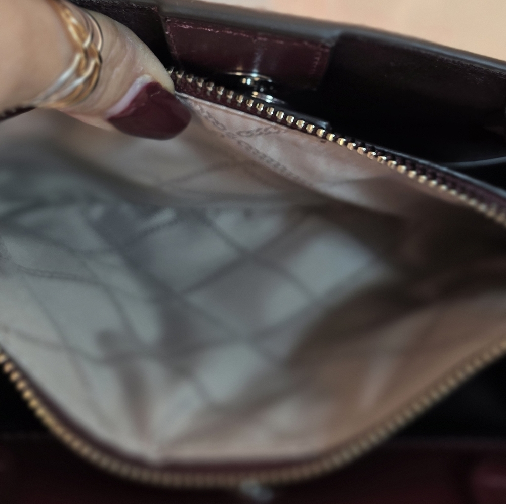 Michael Kors Burgundy Hamilton Handbag. Worn Once. EUC - Picture 9 of 14